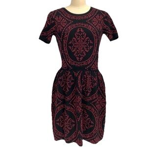 ROMEO JULIET red floral sweater dress sz s womens